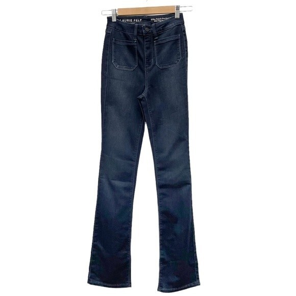 Laurie Felt Silky Patch Pocket Baby Bell High Waist Dark Wash Jeans Size XXS | 2 - Picture 2 of 14